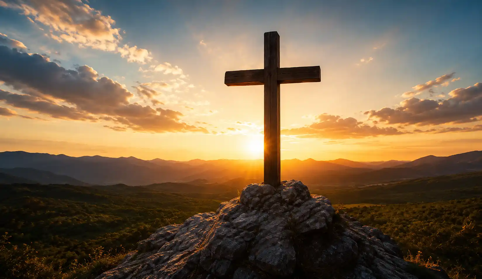 The Gospel Revolution podcast episode banner with a scenic cross silhouette